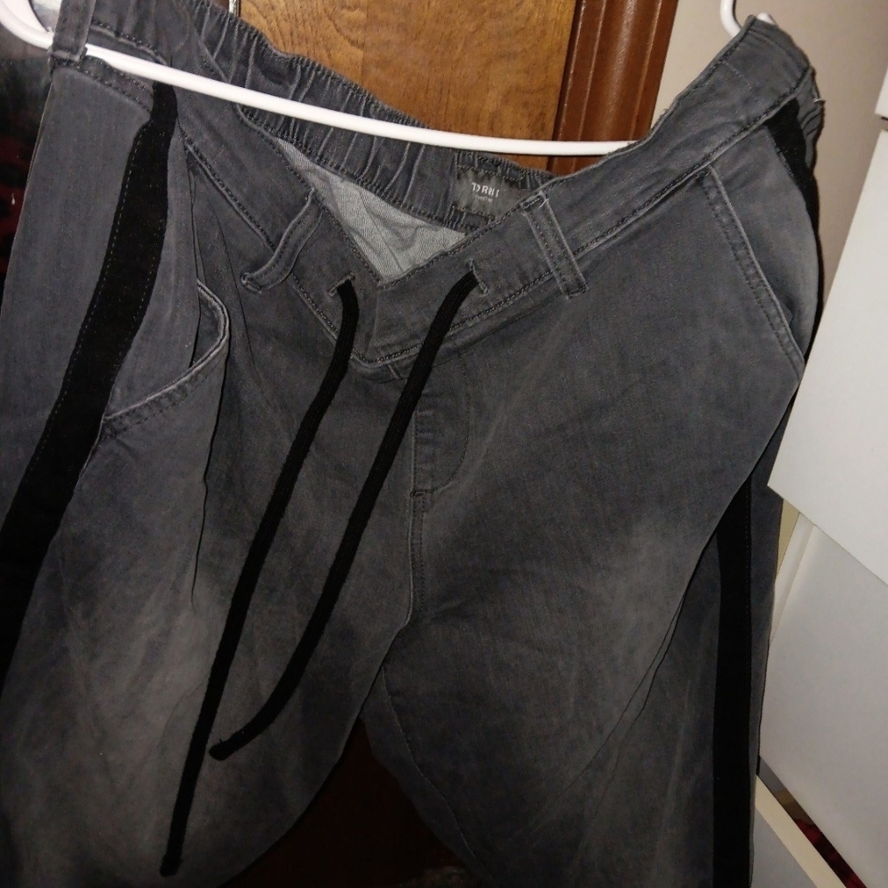 Torrid Gray Jogger Pants with Black Stripes